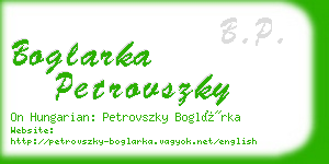 boglarka petrovszky business card